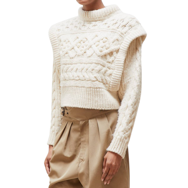 isabel marant milane cable-knit merino-wool sweater