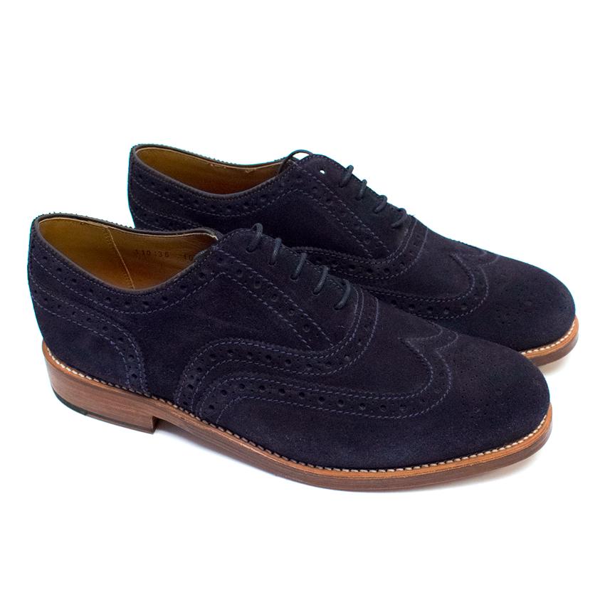 tan and blue suede brogues