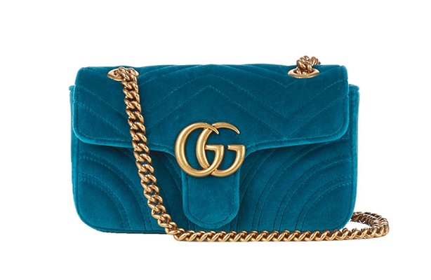 gucci marmont velvet petrol blue