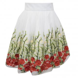 Bambah White Rose Garden Mini Skirt
