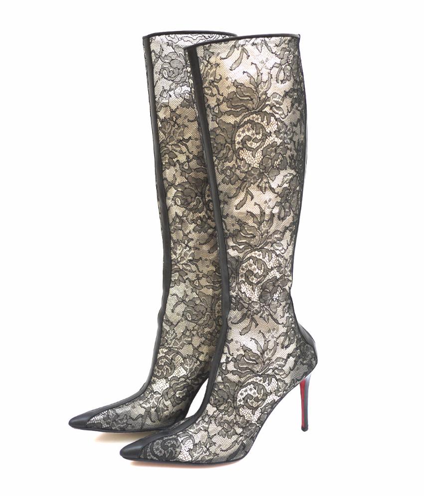 louboutin lace boots