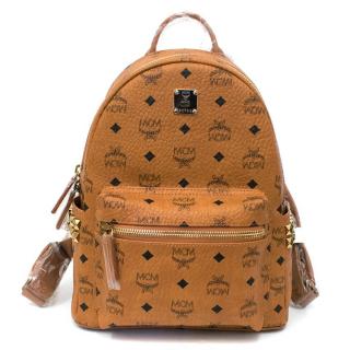 MCM Tan Stark Classic Small Backpack