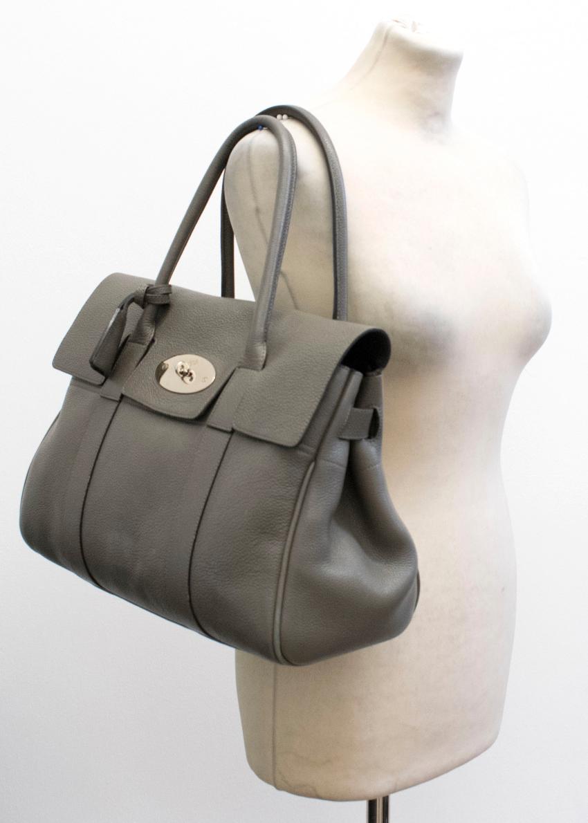 mulberry beige bayswater pebbled leather bag