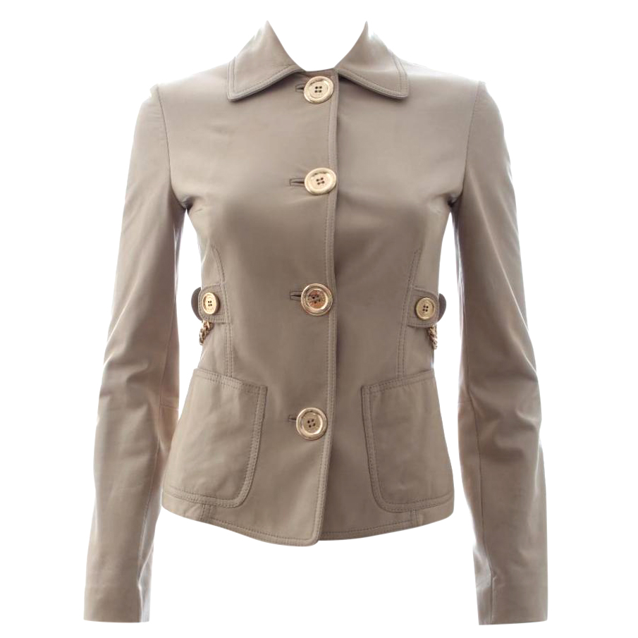 michael kors patch pocket leather jacket