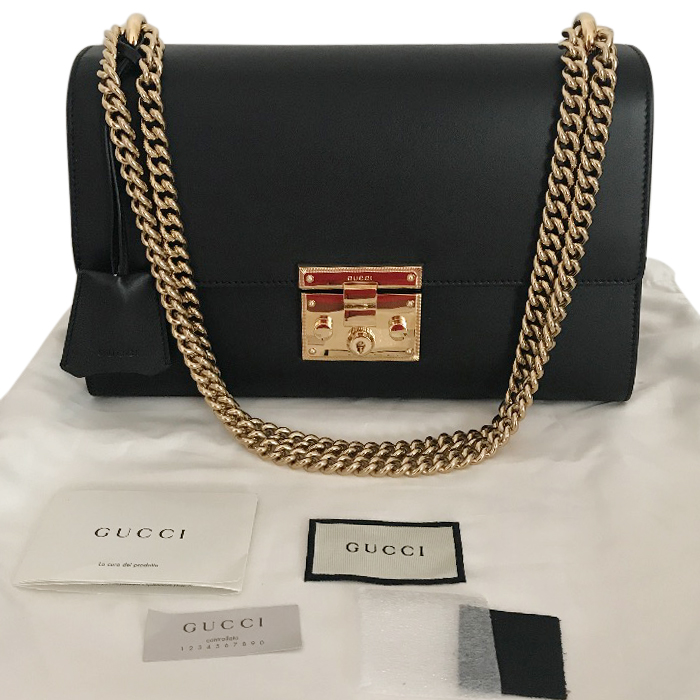 gucci padlock medium black