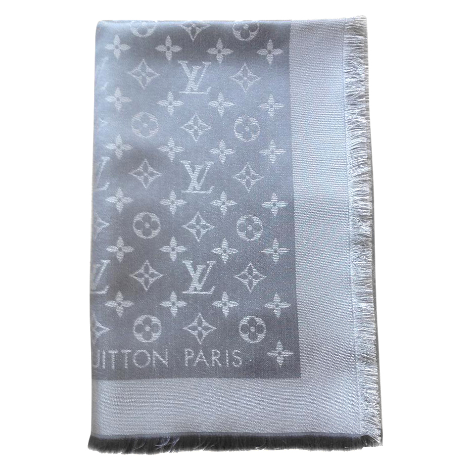 Louis Vuitton Grey Monogram Scarf | HEWI
