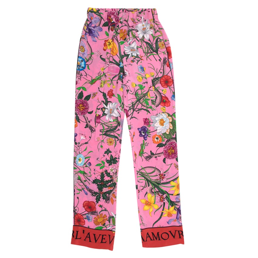 gucci print trousers