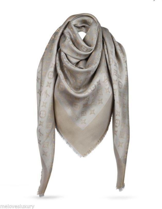 Louis Vuitton Beige And Gold Shine Shawl Scarf 3 | HEWI