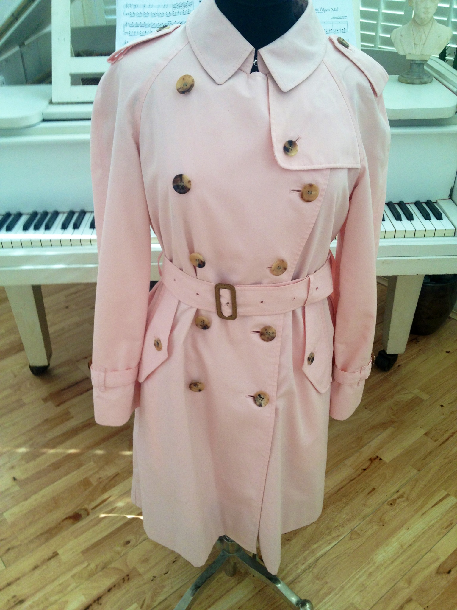 Burberry London Baby Pink Trench Coat Uk Size 1012 | HEWI