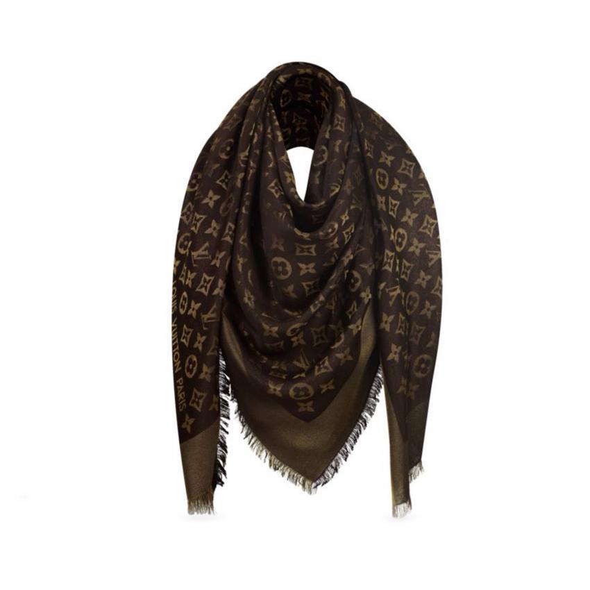 Louis Vuitton Brown And Gold Shine Shawl Scarf 5 | HEWI