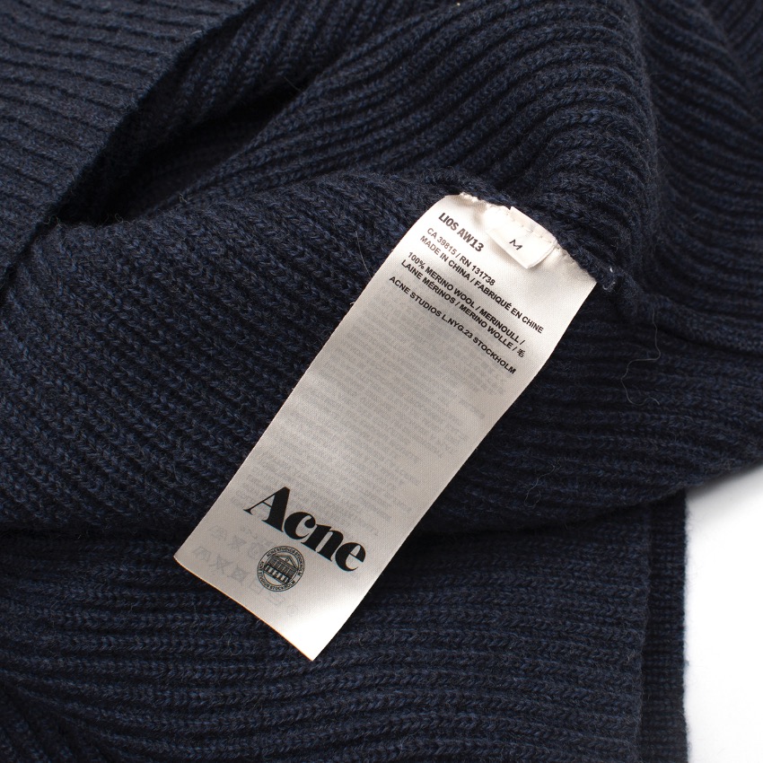 Acne Oversized Navy Short Jumper | HEWI