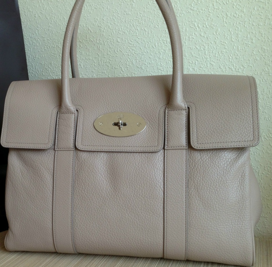 mulberry beige bayswater pebbled leather bag