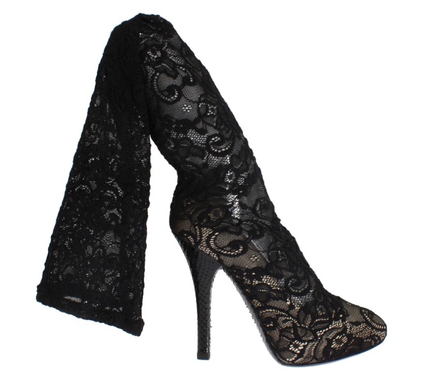 Dolce Gabbana Black Lace Thigh High 