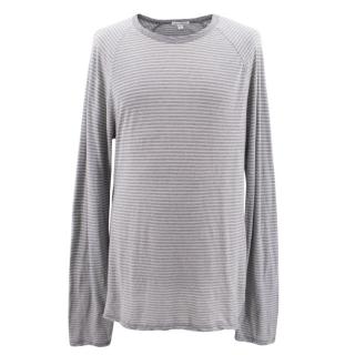 Standard James Perse Grey and White Striped Cotton Shirt 