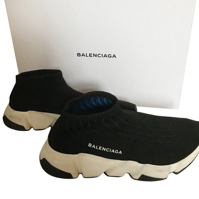balenciaga speed ribbed low trainer sneaker