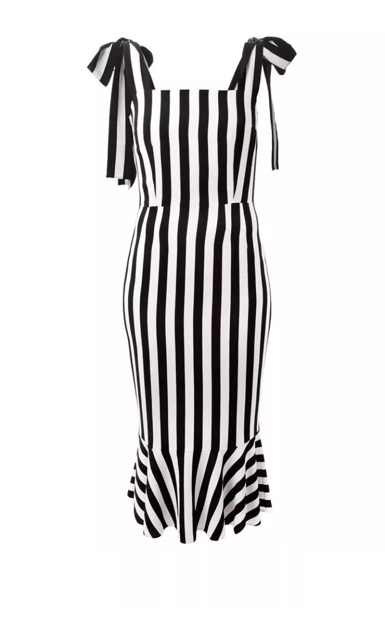 black and white striped dress uk