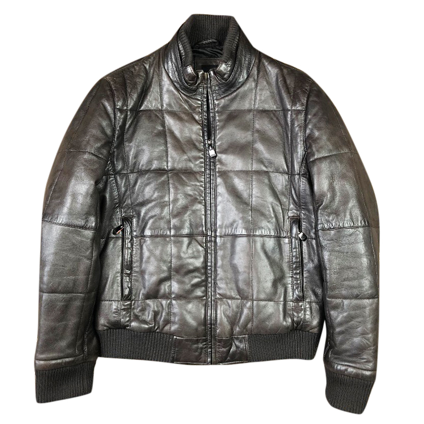 hugo leather bomber jacket
