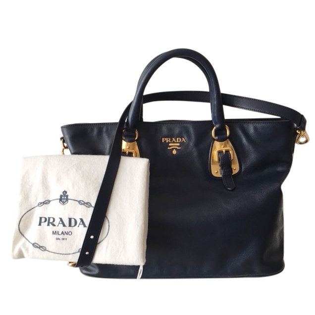 prada navy tote