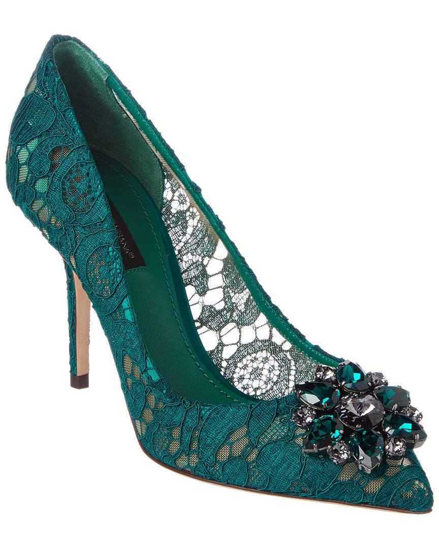 green lace shoes