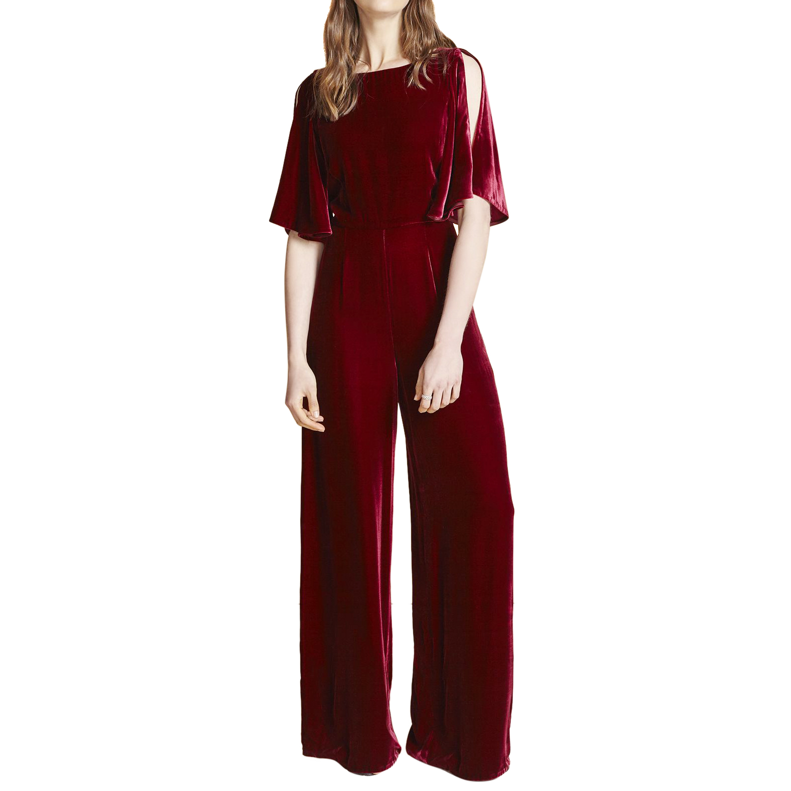 velvet burgundy jumpsuit