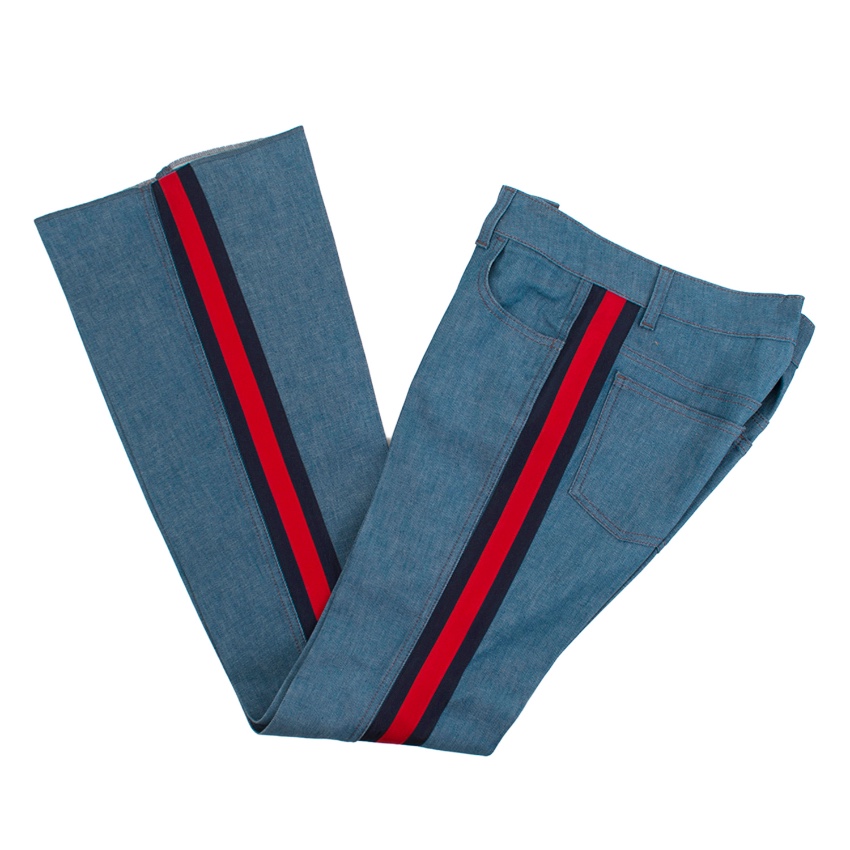 gucci jeans with stripe