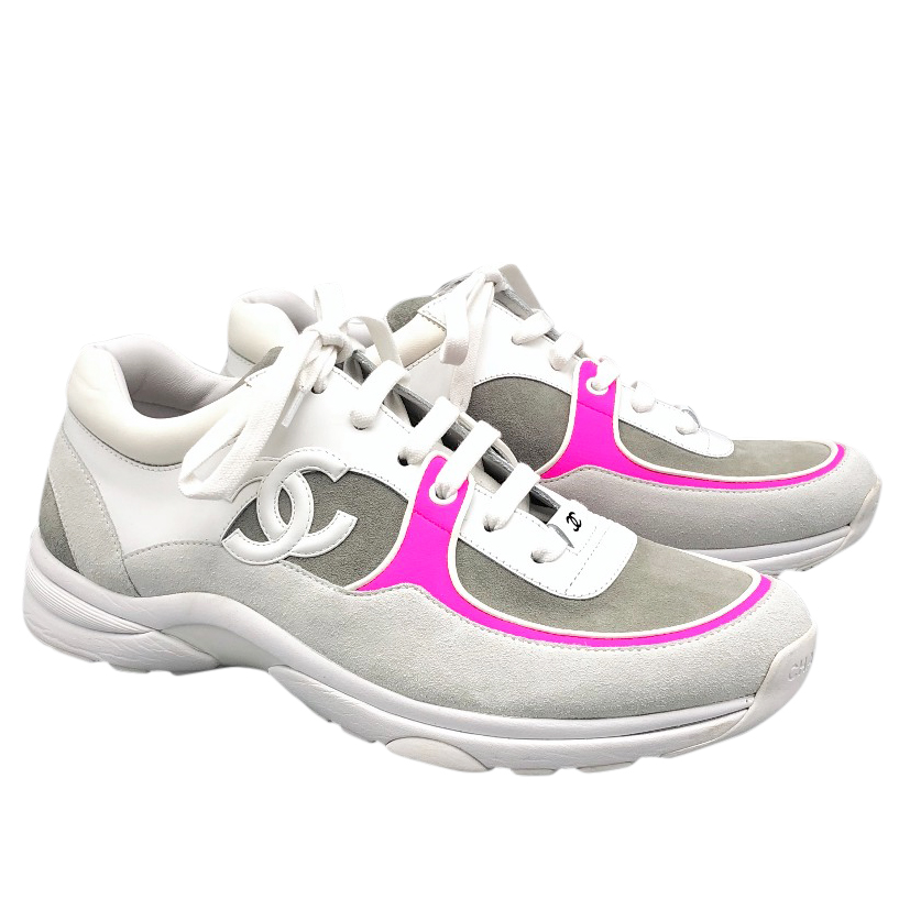 chanel sneakers white and pink