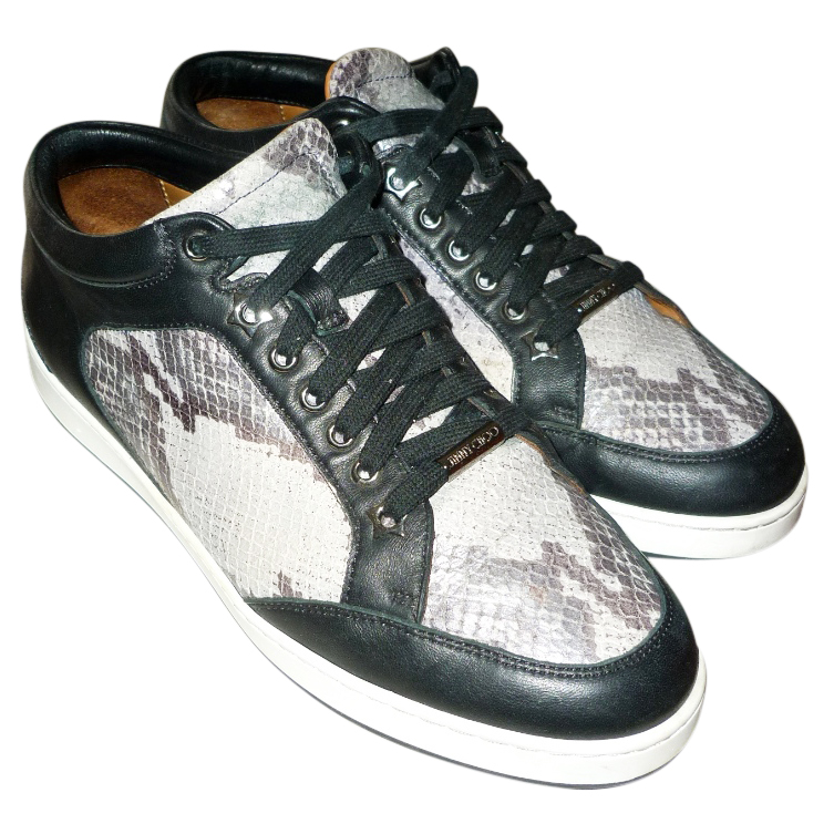 jimmy choo snakeskin trainers