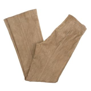 The Row Kick Flare Suede Trousers