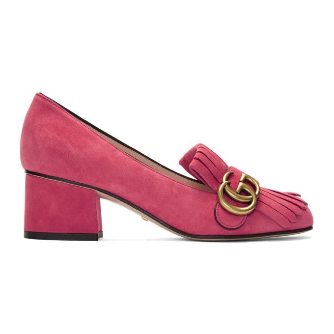 pink mid heel shoes