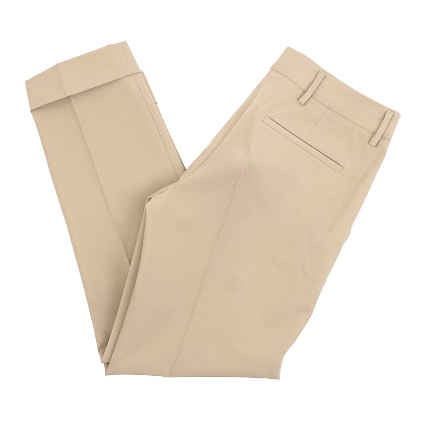 beige cigarette trousers