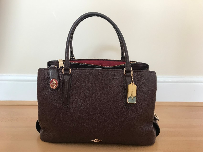 coach oxblood grab bag