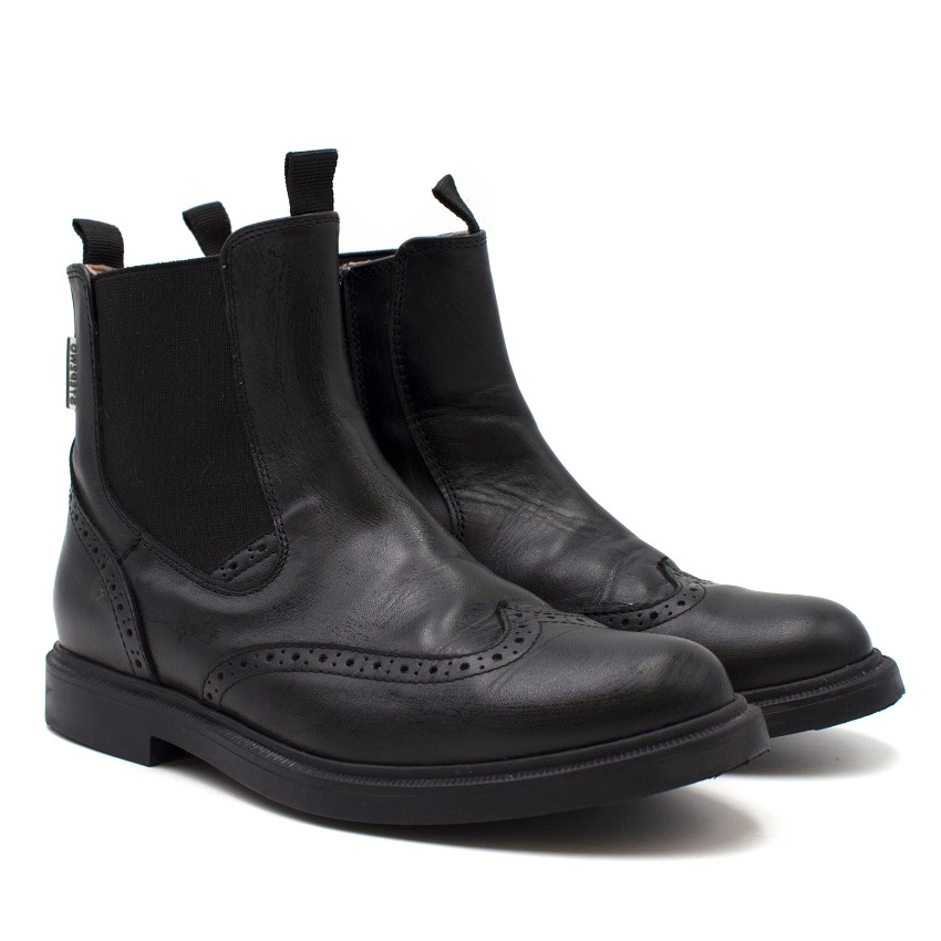 girls black leather chelsea boots