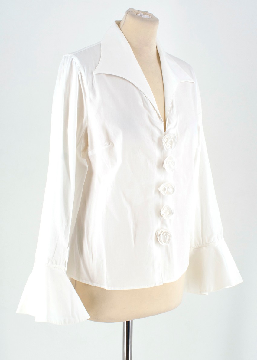 Anne Fontaine Rose Embroidered Shirt | HEWI