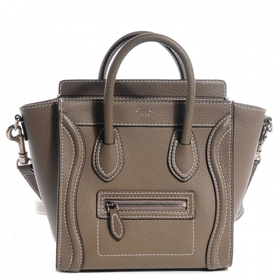 celine nano luggage drummed leather