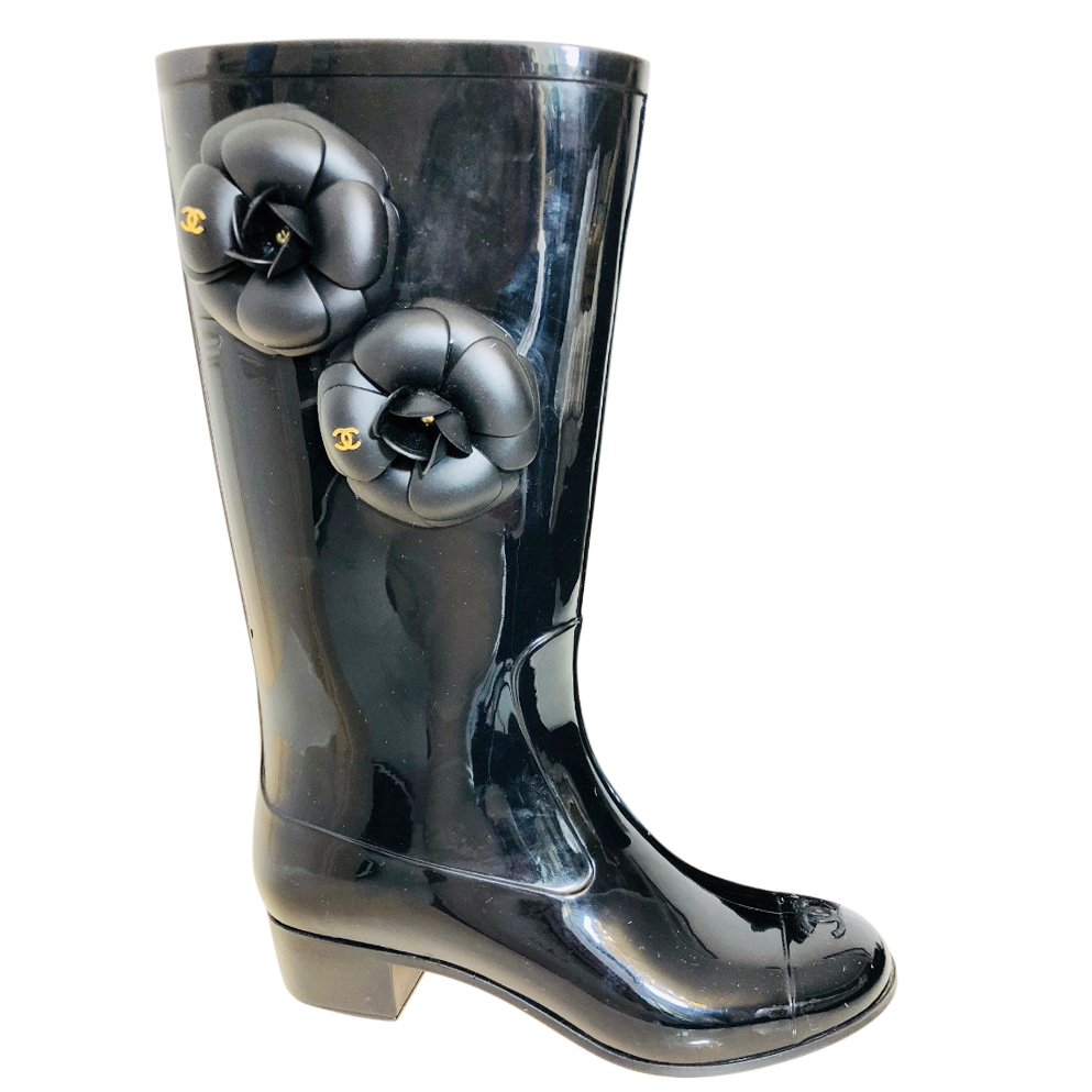 chanel wellington boots