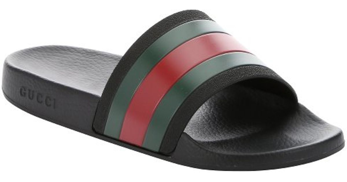 black green red gucci slides