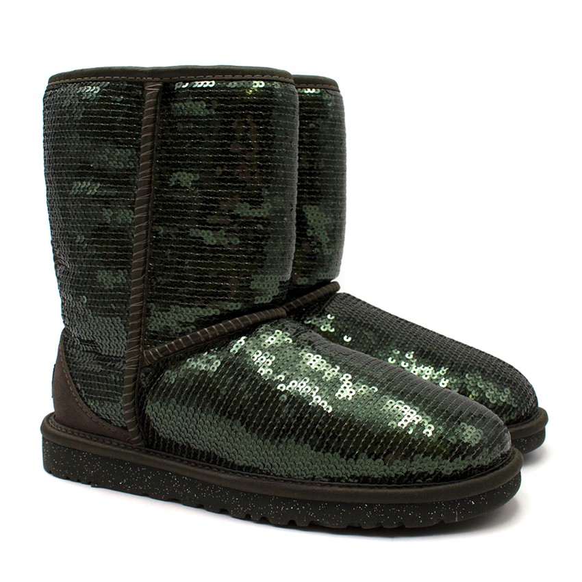 green sequin ugg boots