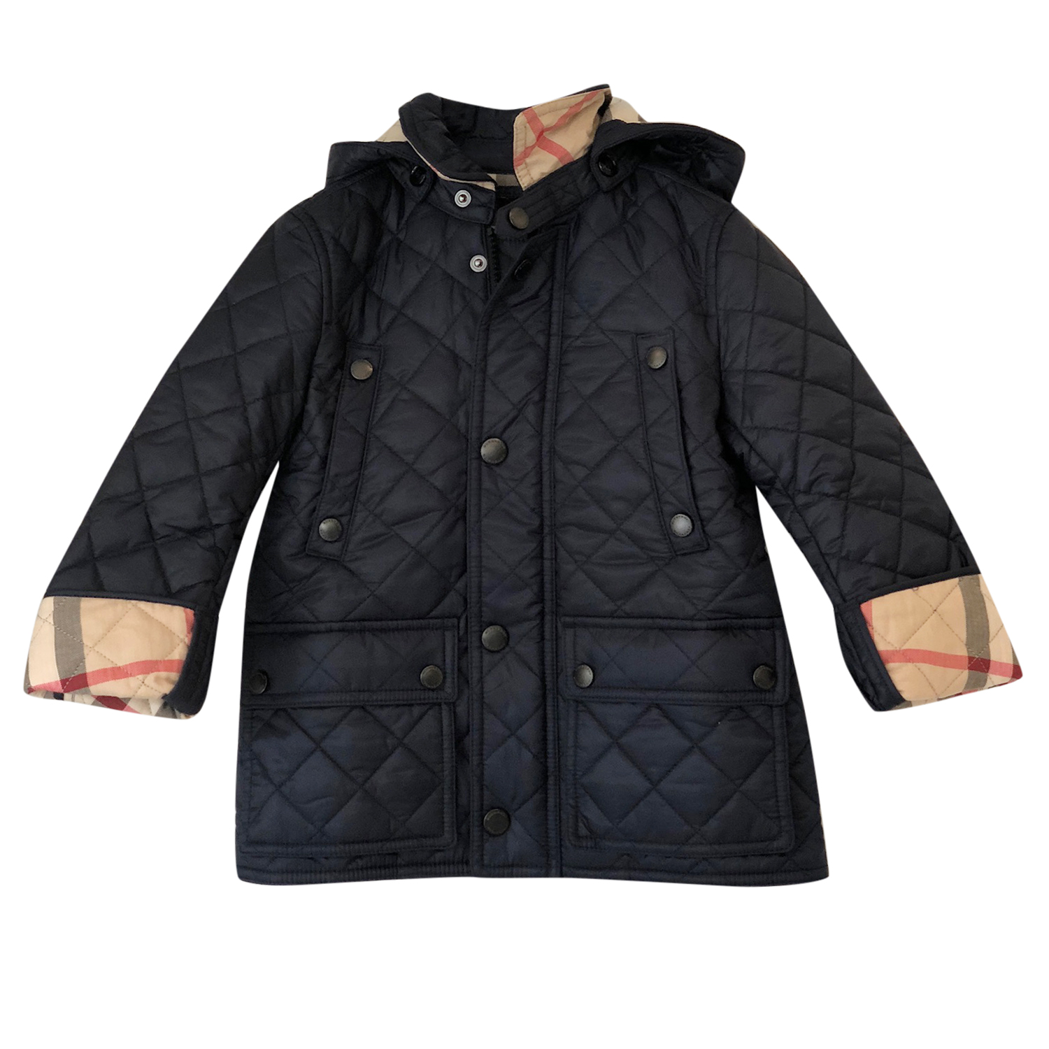 burberry boys quilted hooded jacket