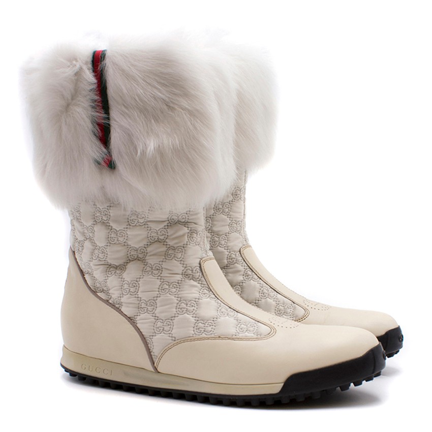 Gucci Furtrimmed Monogram Gg Boots | HEWI