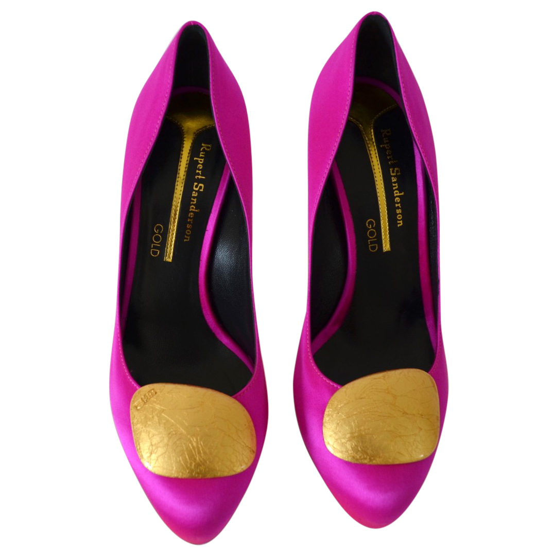 rupert sanderson gold pump