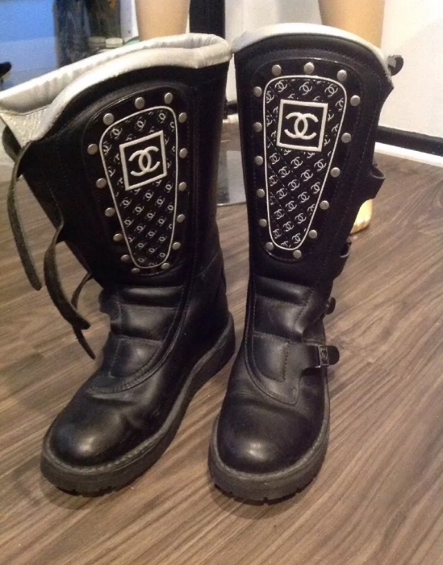 chanel motocross boots