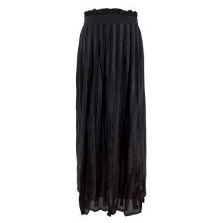 Willow Black Pleated Midi Skirt