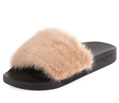 givenchy mink fur slides