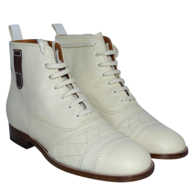 ivory leather boots