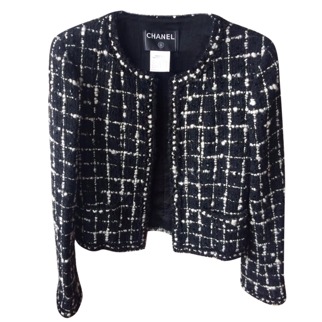 chanel black tweed jacket