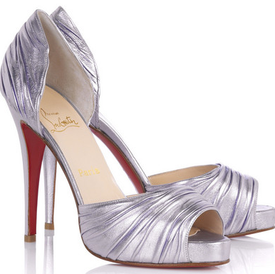 louboutin silver shoes