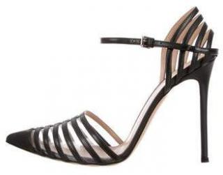 Gianvito Rossi PVC & Leather Ankle Strap Sandals