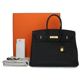 Hermes Black Togo Leather 35cm Birkin Bag