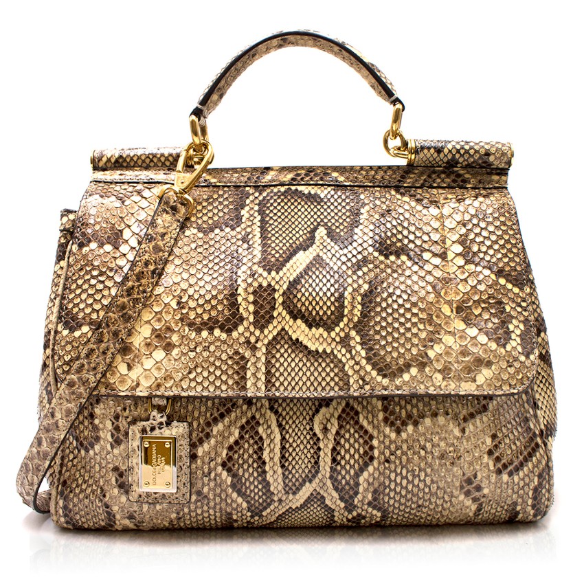 Dolce Gabbana Python Large Sicily Bag 