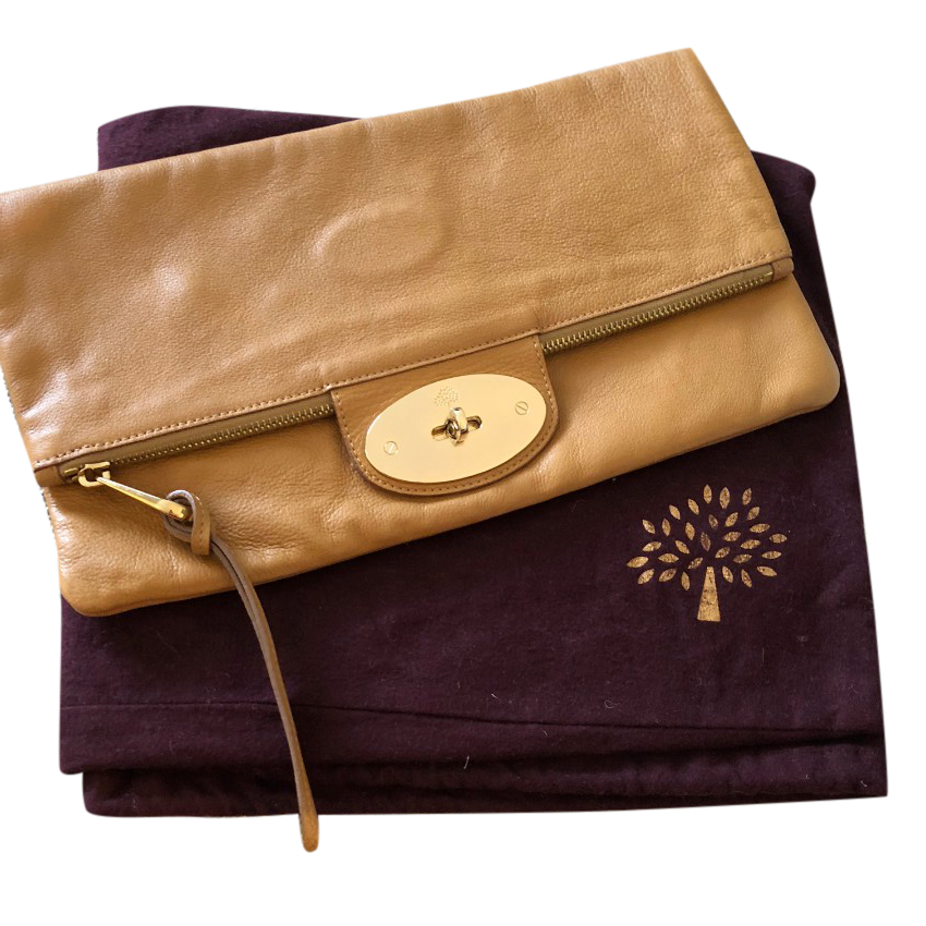 gold mulberry clutch bag